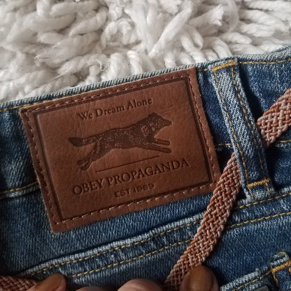 Obey denim patchwork booty shorts - Picture 4 of 5